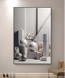 Black Frame 60*90 Cm Crystall Porsalein Painting Turkish Style For Living Room